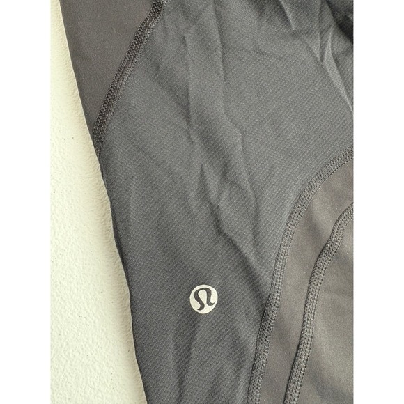 Lululemon Athletica Crop Leggings Athletic Workout Running Black Size 10 - Picture 5 of 6